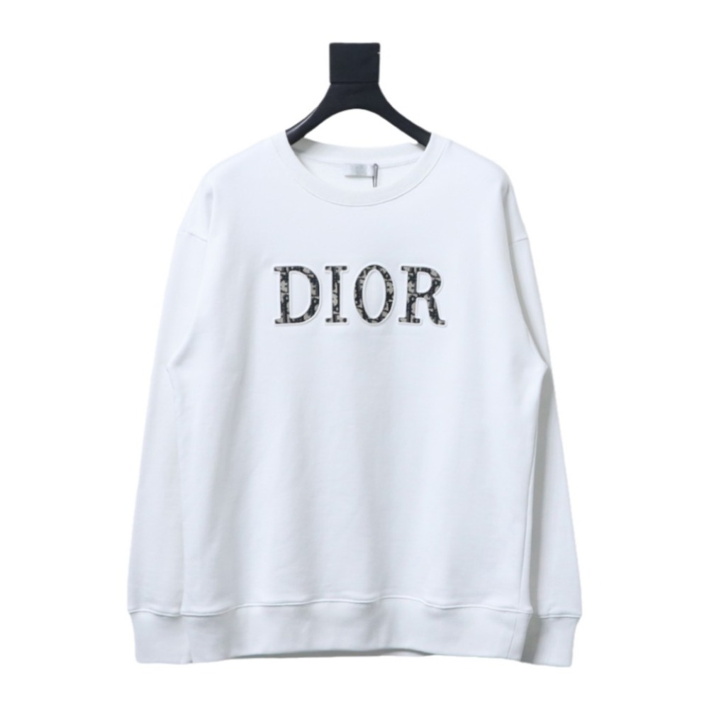  Dior monogram patch letter round neck Hoodie 1