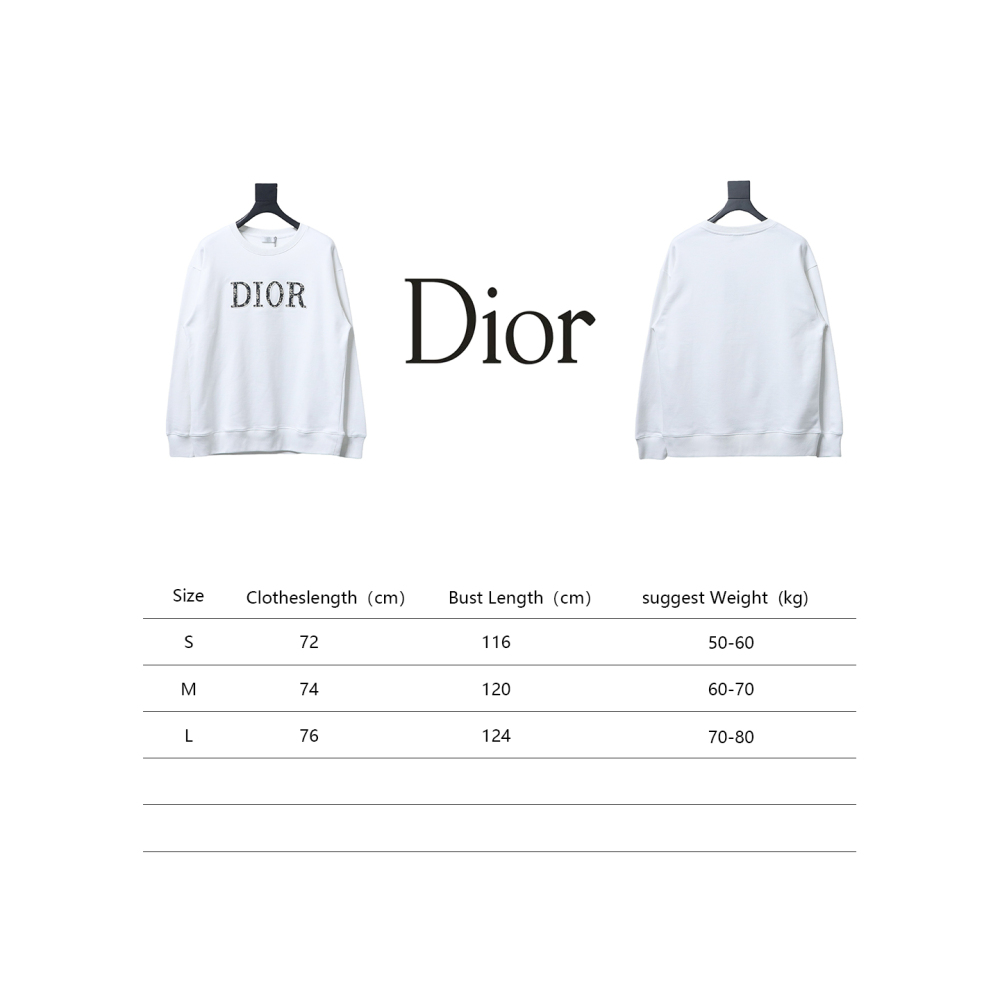  Dior monogram patch letter round neck Hoodie 1