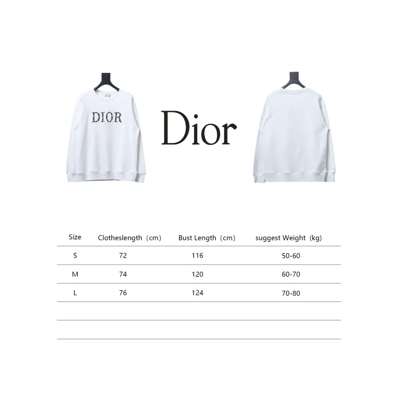  Dior monogram patch letter round neck Hoodie 1