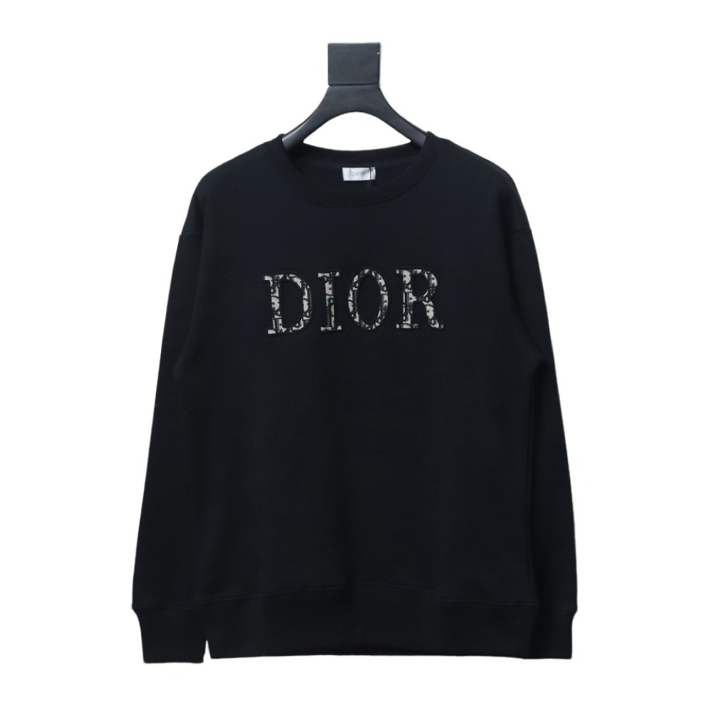  Dior monogram patch letter round neck Hoodie 2