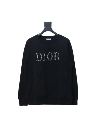Dior monogram patch letter round neck Hoodie 2 01