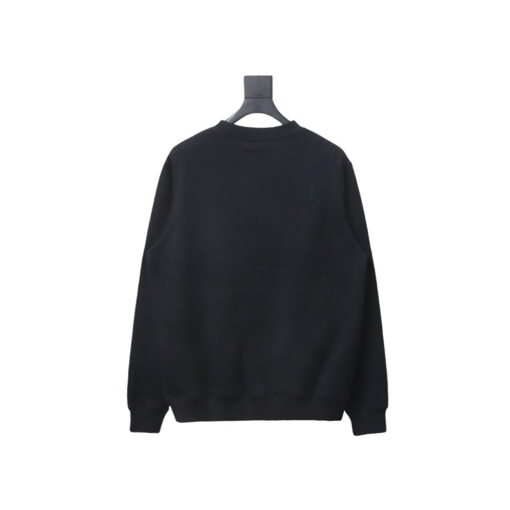  Dior silver label embroidered round neck plus velvet Hoodie 1