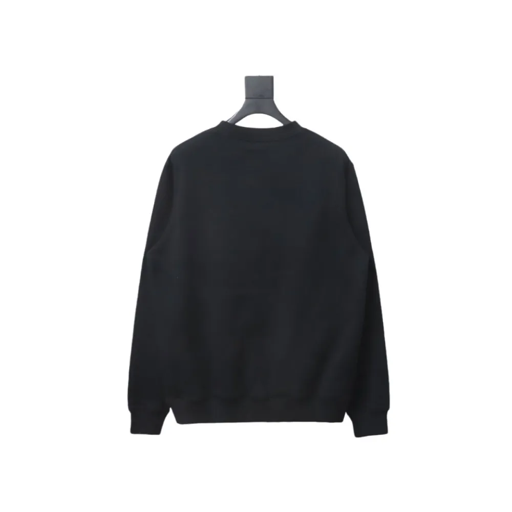 Dior silver label embroidered round neck plus velvet Hoodie 1