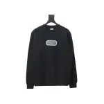 Dior silver label embroidered round neck plus velvet Hoodie 1