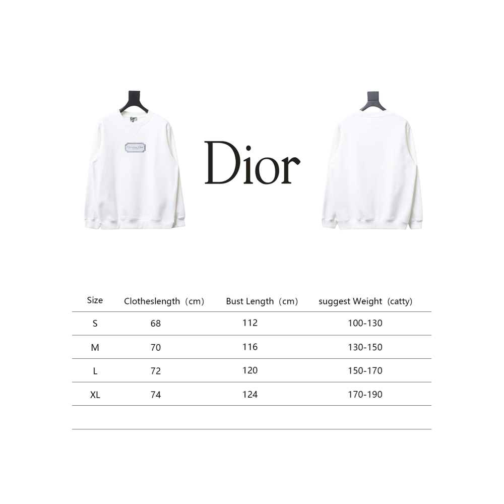  Dior silver label embroidered round neck plus velvet Hoodie 2