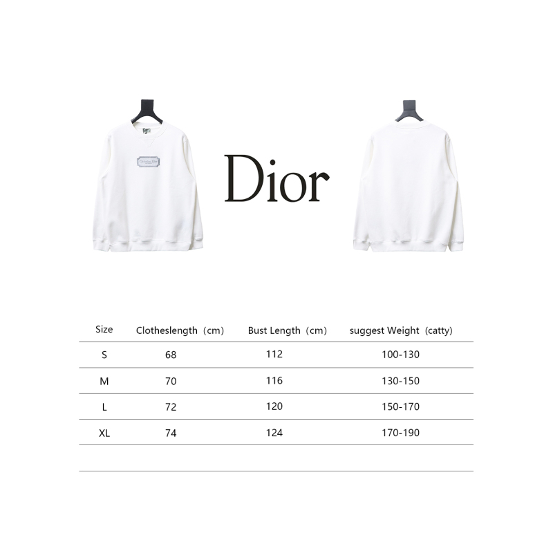  Dior silver label embroidered round neck plus velvet Hoodie 2