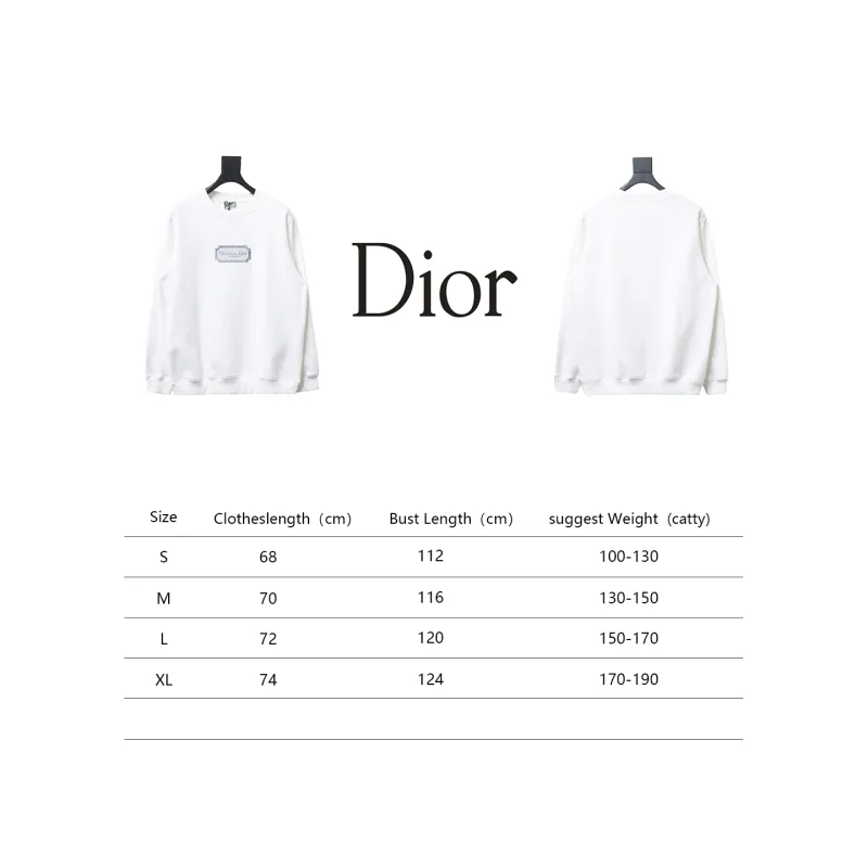  Dior silver label embroidered round neck plus velvet Hoodie 2