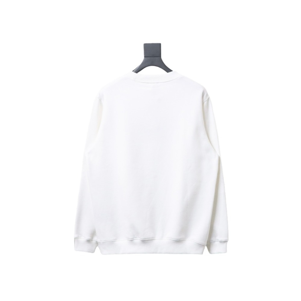  Dior silver label embroidered round neck plus velvet Hoodie 2