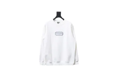 Dior silver label embroidered round neck plus velvet Hoodie 2 01