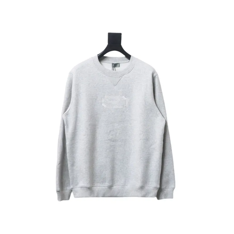  Dior silver label embroidered round neck plus velvet Hoodie 3