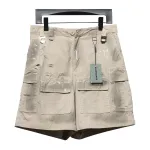 Balenciaga24ss heavy hand-painted dirty plaid fabric pocket denim shorts Jeans