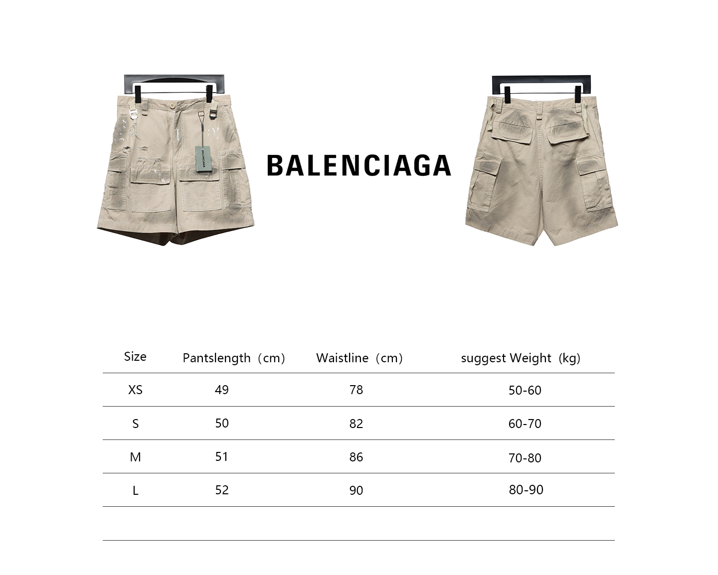  Balenciaga24ss heavy hand-painted dirty plaid fabric pocket denim shorts Jeans