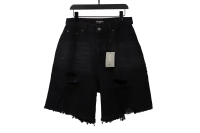 Balenciaga co-branded washed and ripped denim shorts Jeans 02
