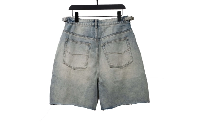 Balenciaga distressed art denim shorts Jeans 02