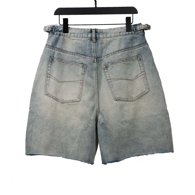 Balenciaga distressed art denim shorts Jeans