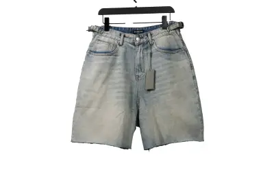 Balenciaga distressed art denim shorts Jeans 01
