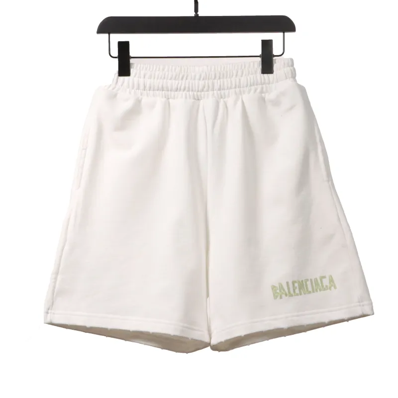 Balenciaga distressed tape Short Pants white