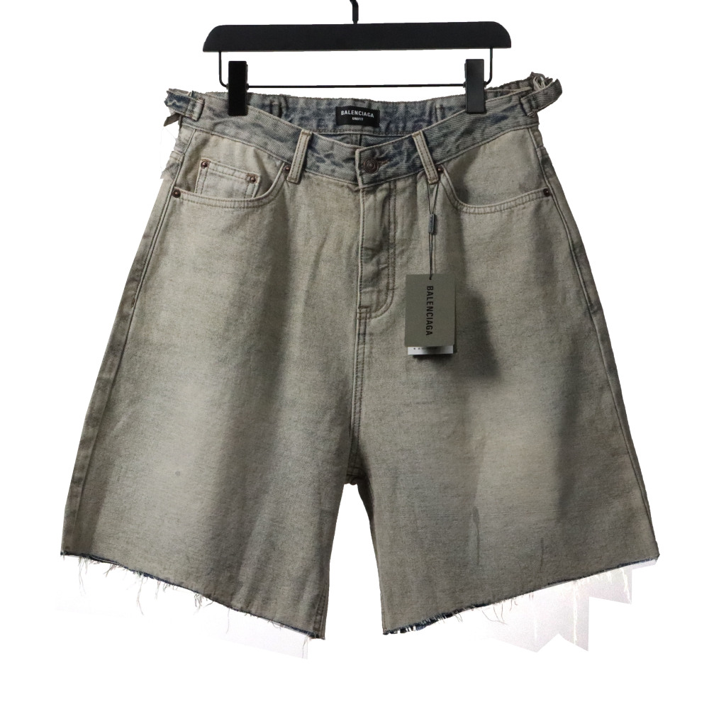  Balenciage distressed vintage washed denim shorts Jeans