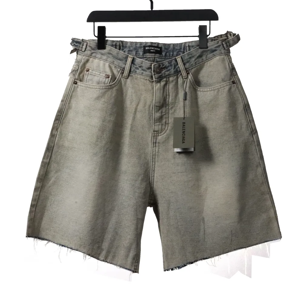Balenciaga distressed vintage washed denim shorts Jeans