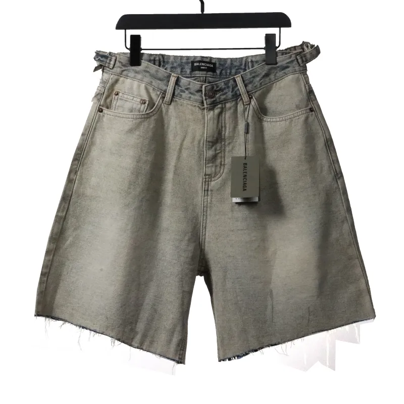 Balenciaga distressed vintage washed denim shorts Jeans