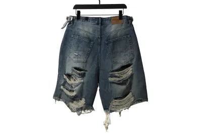 Balenciaga heavy work distressed denim shorts Jeans 02