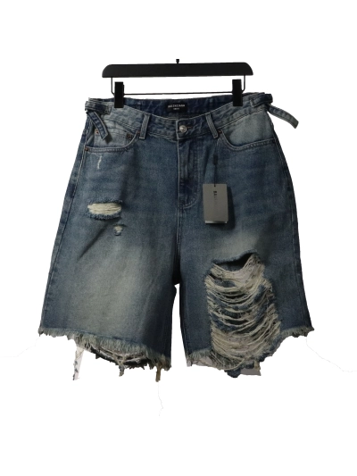 Balenciaga heavy work distressed denim shorts Jeans 01