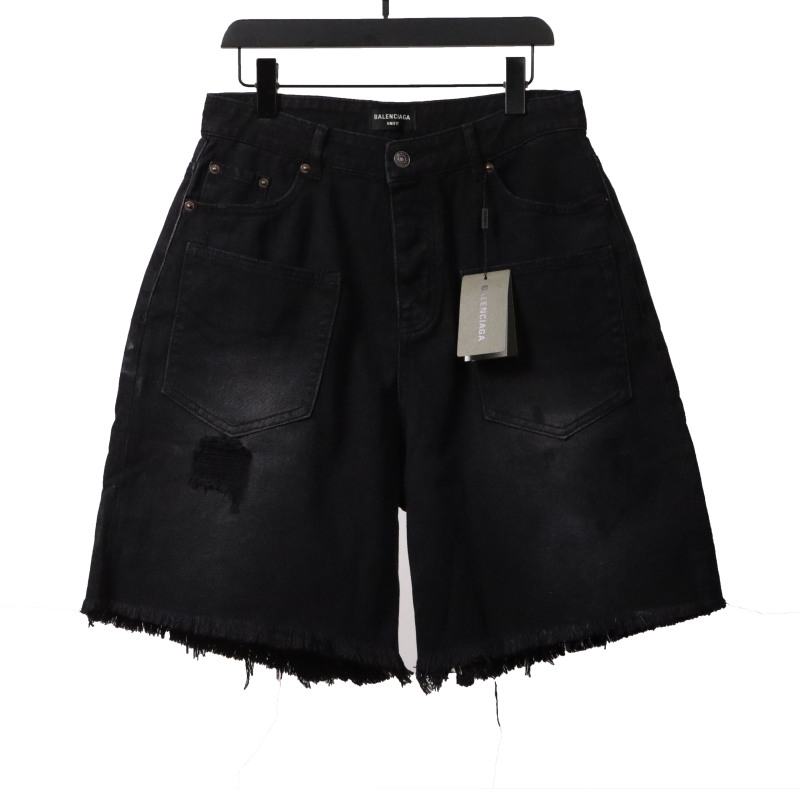  Balenciage reverse pocket denim shorts Jeans
