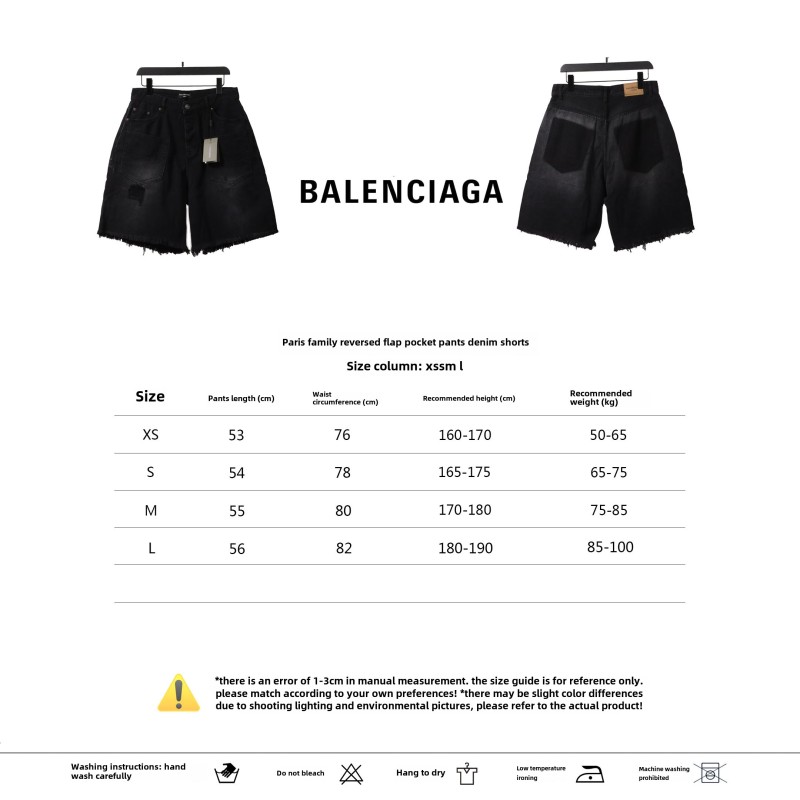  Balenciage reverse pocket denim shorts Jeans