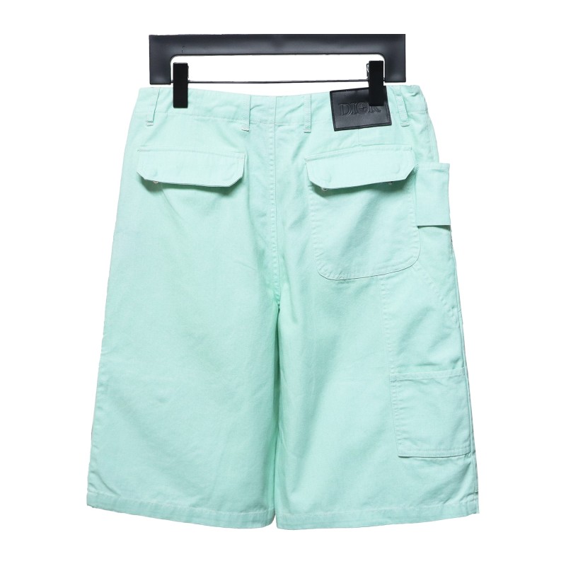  Dior & Stone Island Stone Island co-branded pocket leather label work denim shorts  Jeans 1