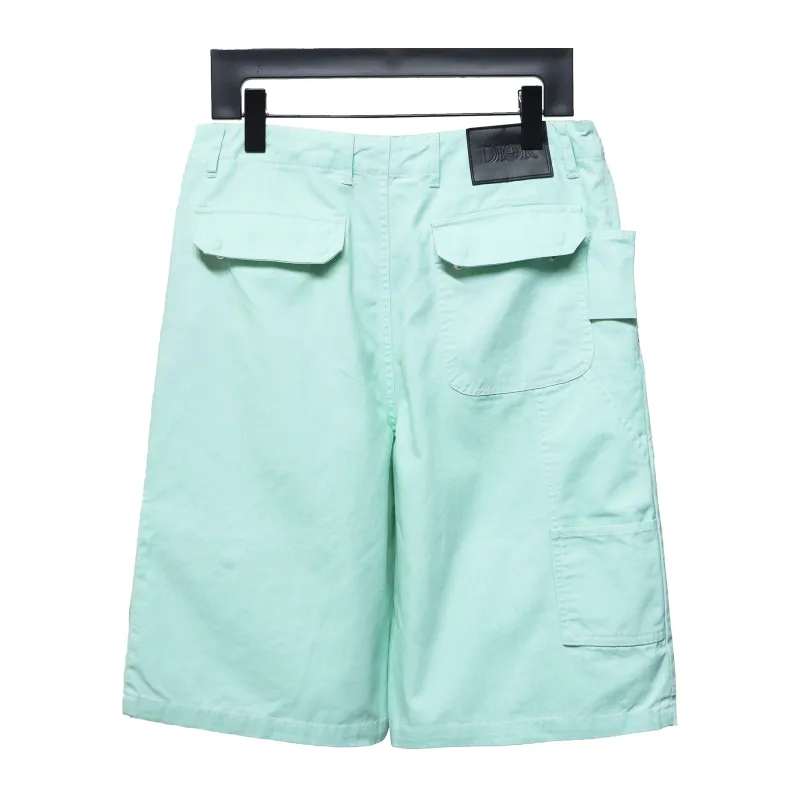 Dior & Stone Island Stone Island co-branded pocket leather label work denim shorts  Jeans 1