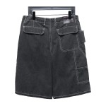  Dior & Stone Island Stone Island co-branded pocket leather label work denim shorts Jeans 2
