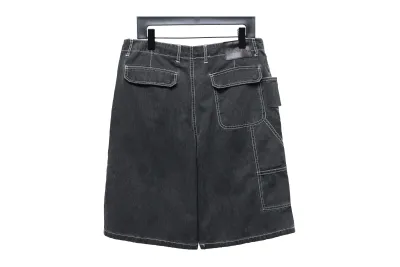 Dior & Stone Island Stone Island co-branded pocket leather label work denim shorts Jeans 2 02