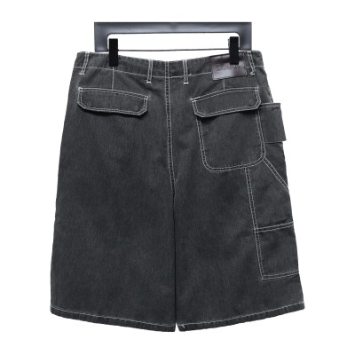  Dior & Stone Island Stone Island co-branded pocket leather label work denim shorts Jeans 2 02