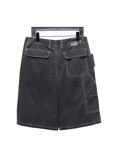 Dior & Stone Island Stone Island co-branded pocket leather label work denim shorts Jeans 2 02