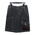  Dior & Stone Island Stone Island co-branded pocket leather label work denim shorts Jeans 2