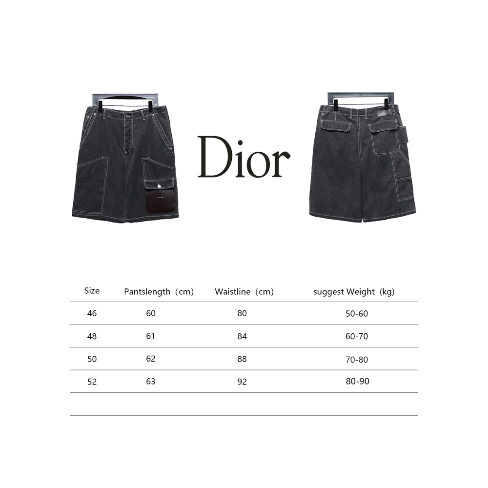  Dior & Stone Island Stone Island co-branded pocket leather label work denim shorts Jeans 2