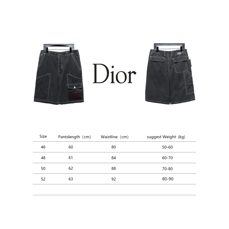  Dior & Stone Island Stone Island co-branded pocket leather label work denim shorts Jeans 2