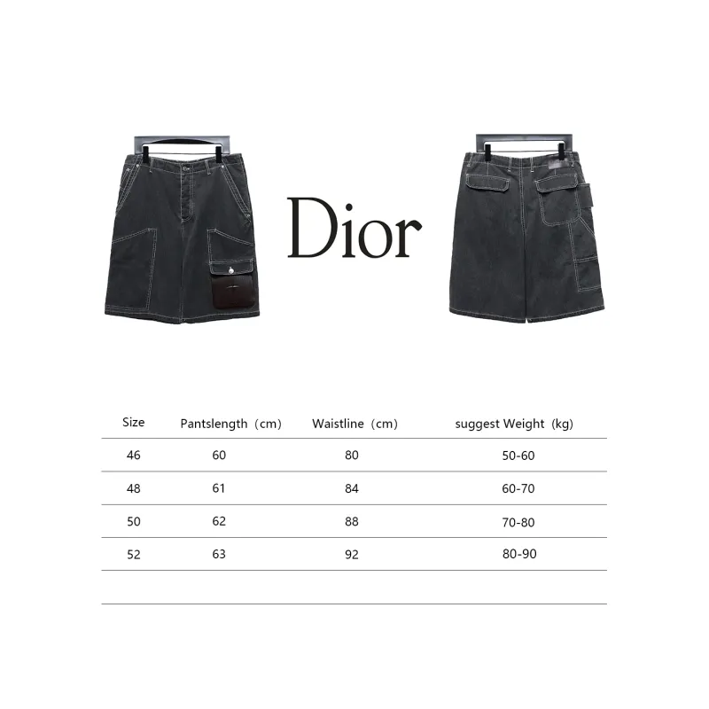 Dior & Stone Island Stone Island co-branded pocket leather label work denim shorts Jeans 2