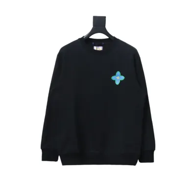 Louis Vuitton24Fw four-leaf clover embroidery round neck Hoodie 01