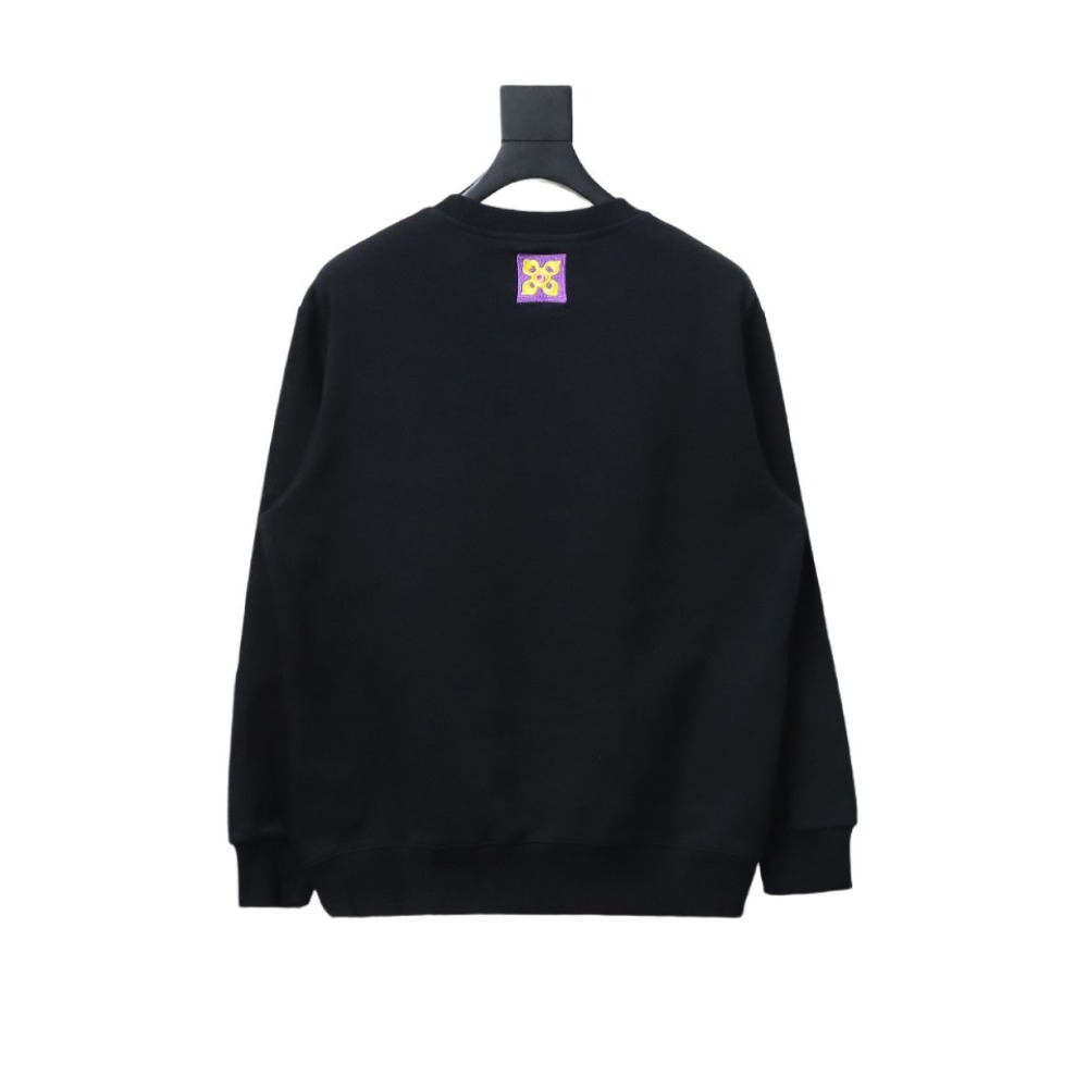  Louis Vuitton24Fw four-leaf clover embroidery round neck Hoodie