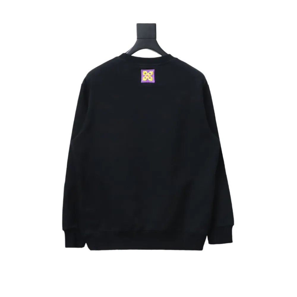  Louis Vuitton24Fw four-leaf clover embroidery round neck Hoodie