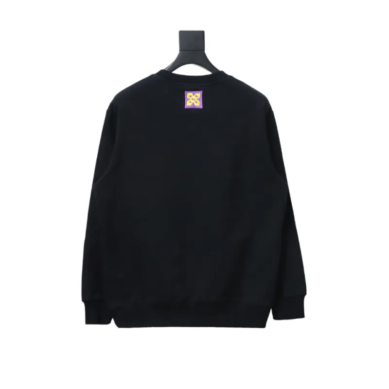  Louis Vuitton24Fw four-leaf clover embroidery round neck Hoodie