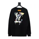 Louis Vuitton24Fw graffiti letter print round neck Hoodie