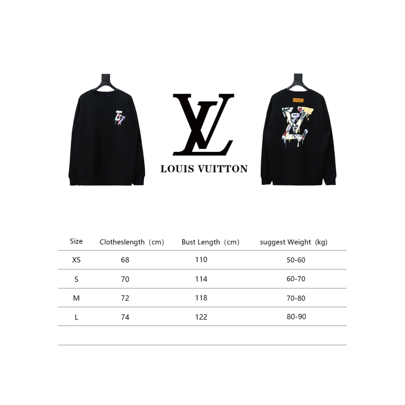  Louis Vuitton24Fw graffiti letter print round neck Hoodie