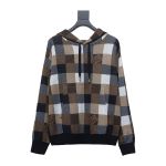  Louis Vuitton 24Fw Damier checkerboard monogram letter knitted hooded Hoodie