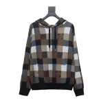  Louis Vuitton 24Fw Damier checkerboard monogram letter knitted hooded Hoodie