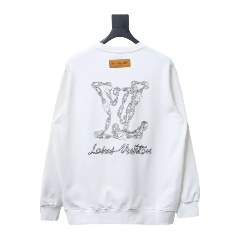  Louis Vuitton 24Fw embroidered LOGO round neck Hoodie 1