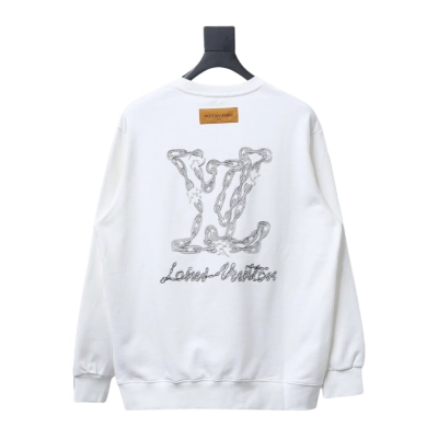 Louis Vuitton 24Fw embroidered LOGO round neck Hoodie 1 02
