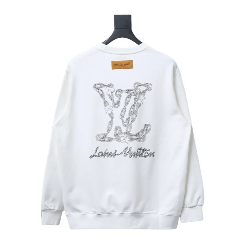  Louis Vuitton 24Fw embroidered LOGO round neck Hoodie 1