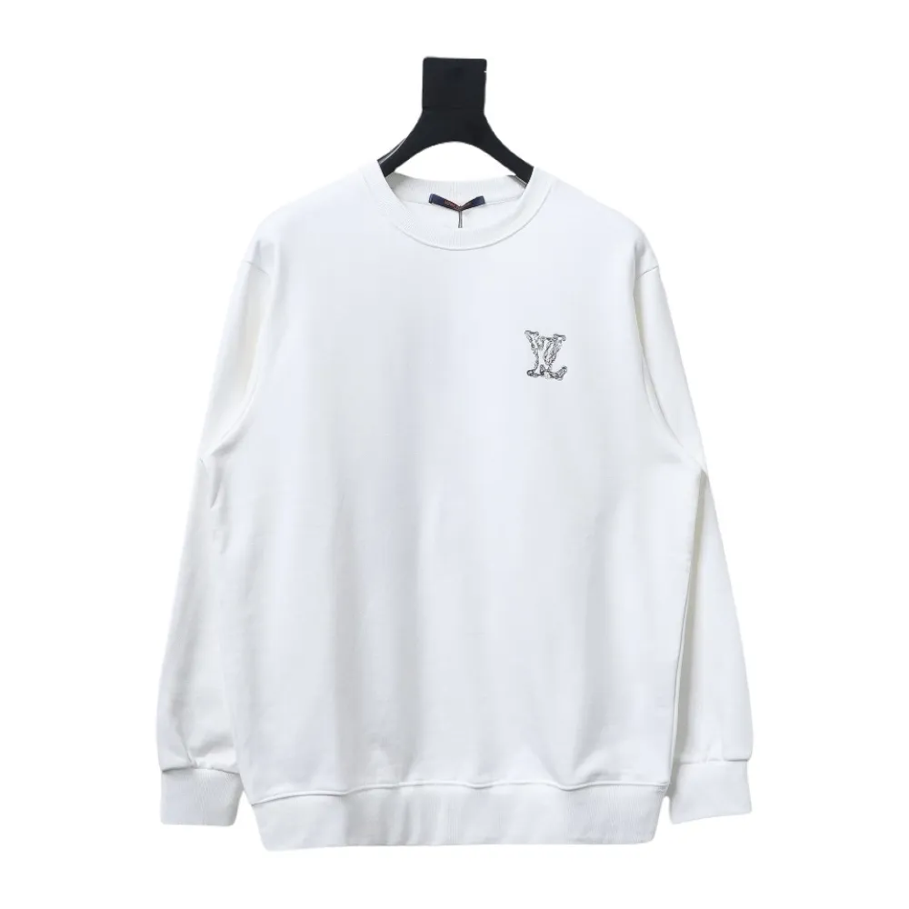  Louis Vuitton 24Fw embroidered LOGO round neck Hoodie 1